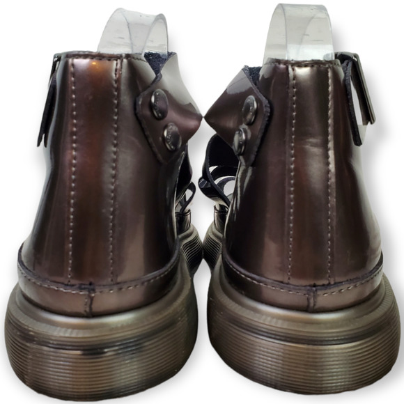 Dr. Martens CLARISSA METALLIC LEATHER SANDALS Pewter Spectra Patent 10 - Picture 7 of 10